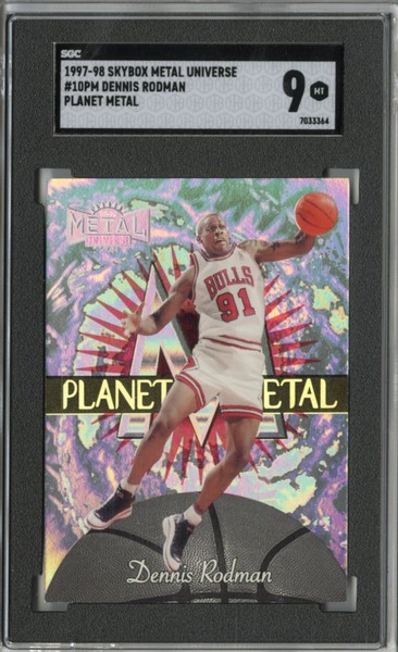 1997-98 Skybox Metal Universe Planet Metal Dennis Rodman #10PM SGC 