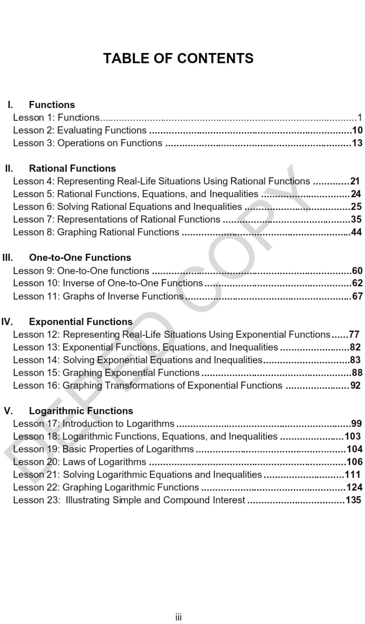 ABM GEN. MATH - General math table of contents📍 | Facebook