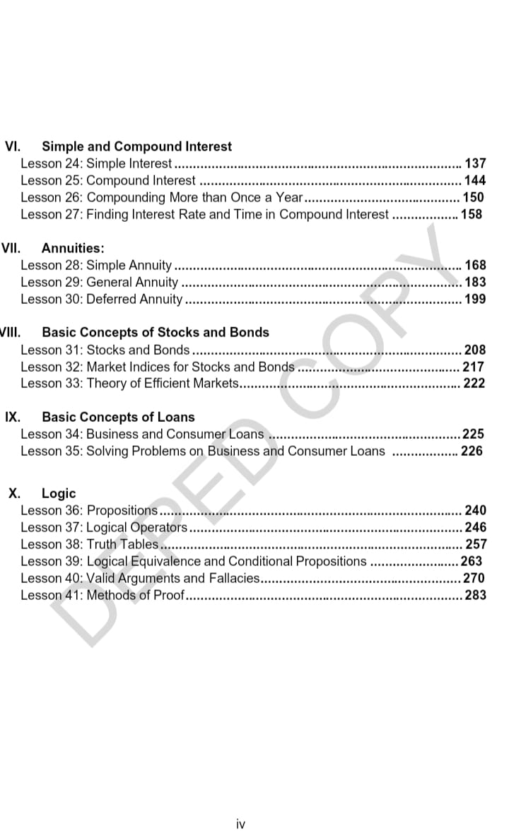 ABM GEN. MATH - General math table of contents📍 | Facebook