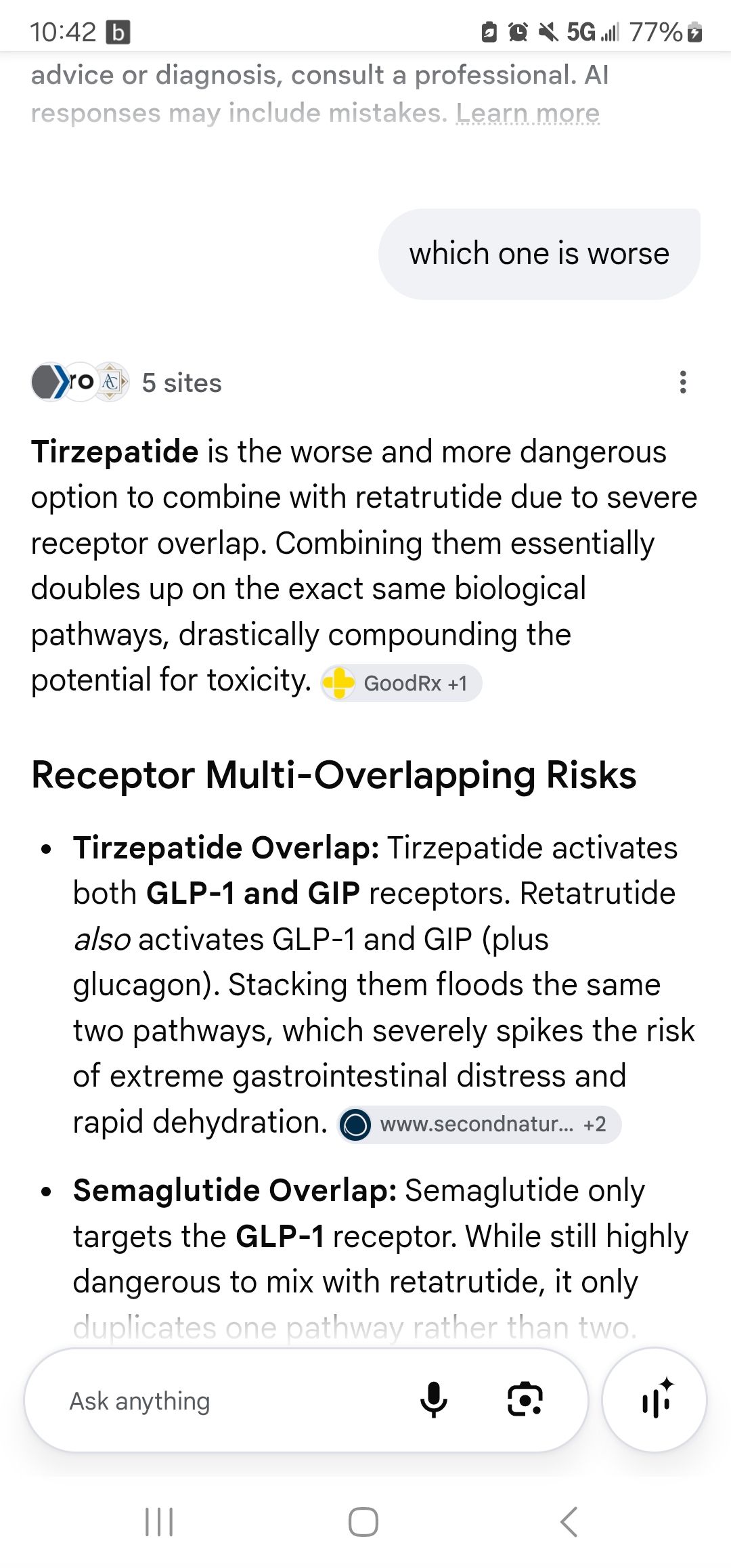 Stacking terzepatide and retatrutide for weight loss?
