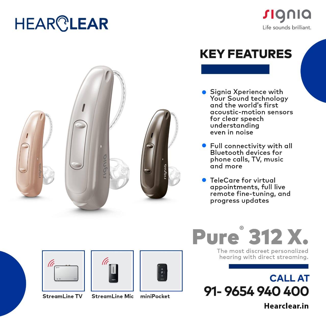 Signia’s flagship RIC device, Pure... - HearClear Karol Bagh