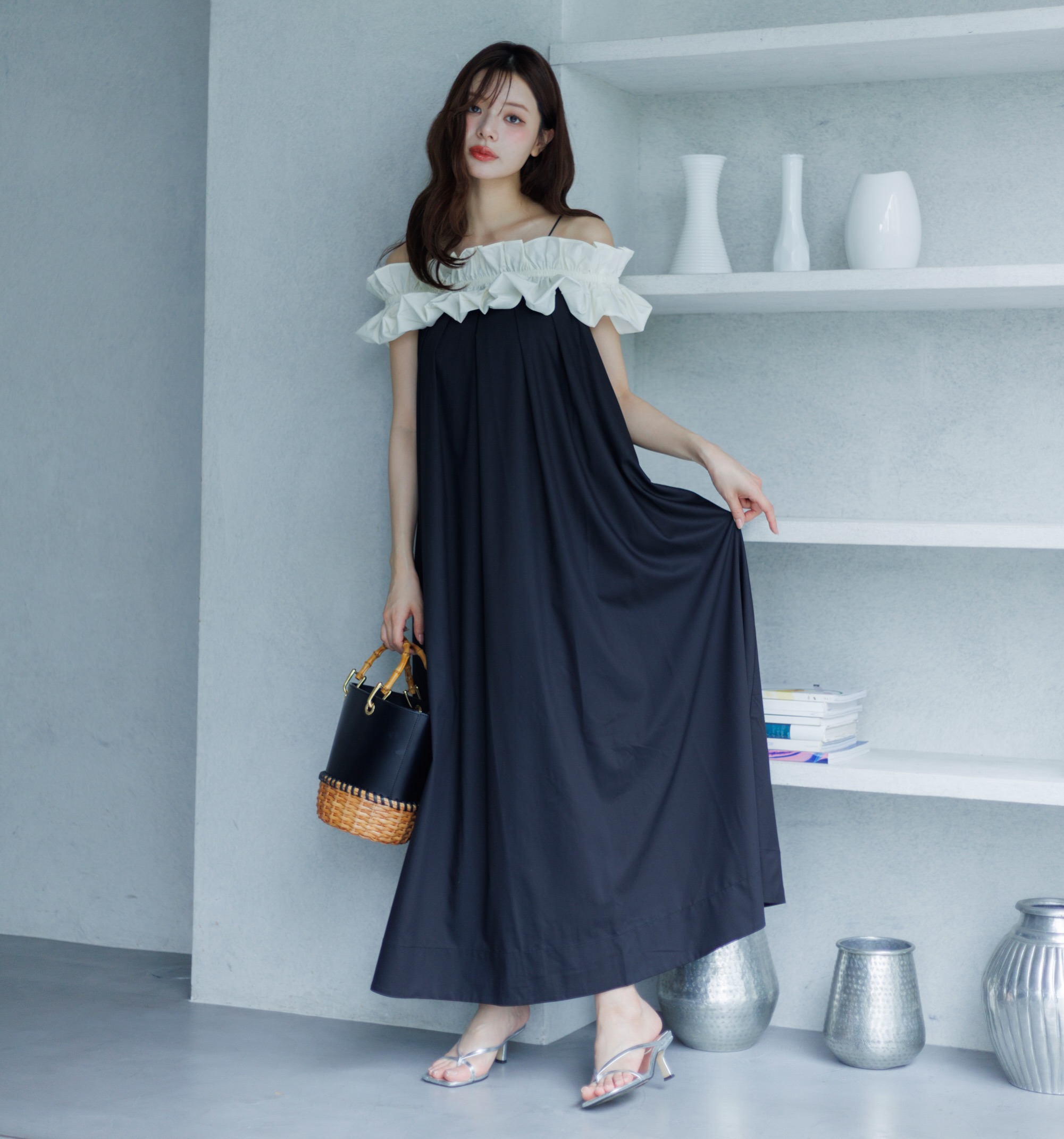 La lune 3wayホイップフリルオフショルワンピース LOW STOCK】 🏷️3wayホイップフリルオフショルワンピース Black