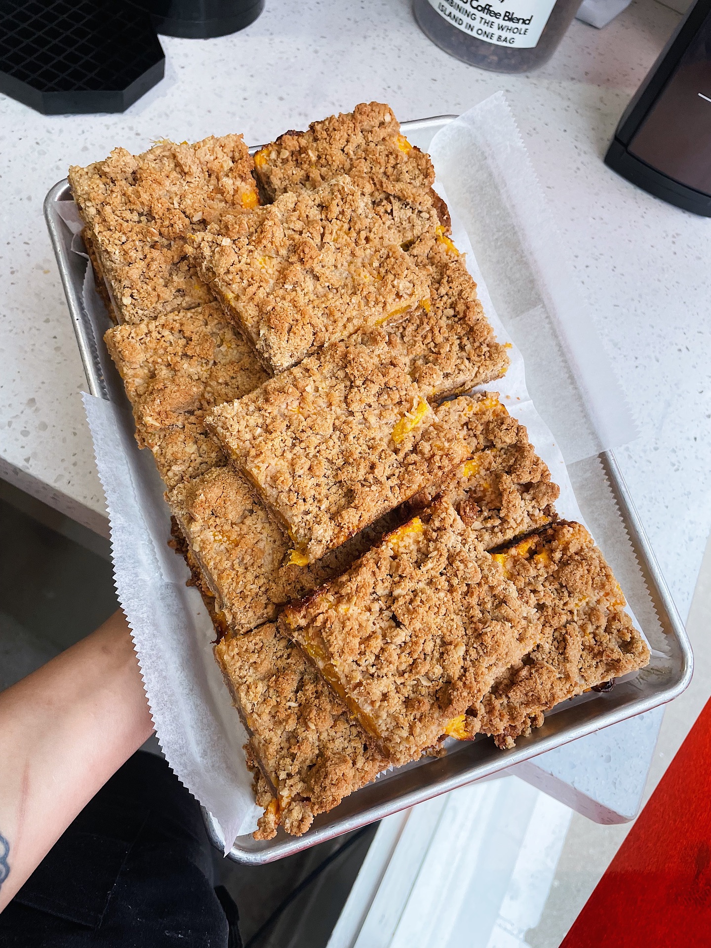 San - Manila Mango Oat Bars. Made with ripe Manila mango, rolled oats ...