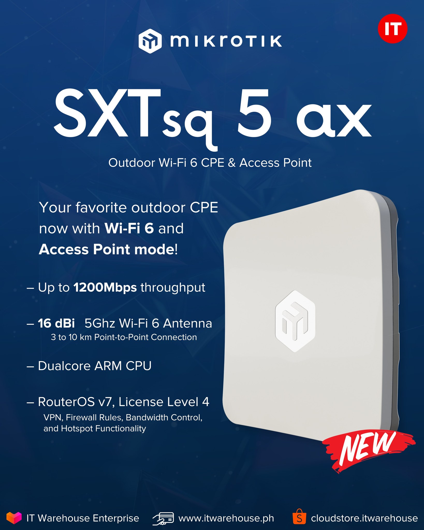 ITWAREHOUSE - #MikroTik Monday ⚡ The SXTsq 5 ax is MikroTik's first Wi ...