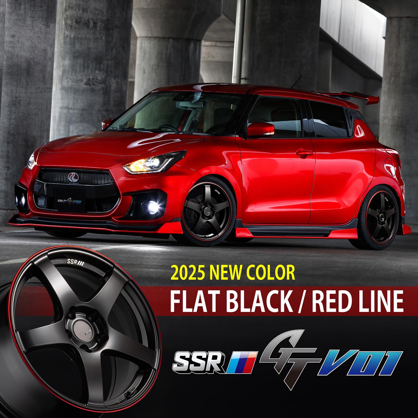 SSR - 2025 NEW COLOR GTV01 FLAT BLACK / REDLINE 人気のGTV01に新色 