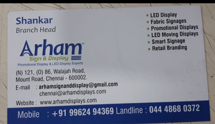 ARHAM sign and display | Chennai