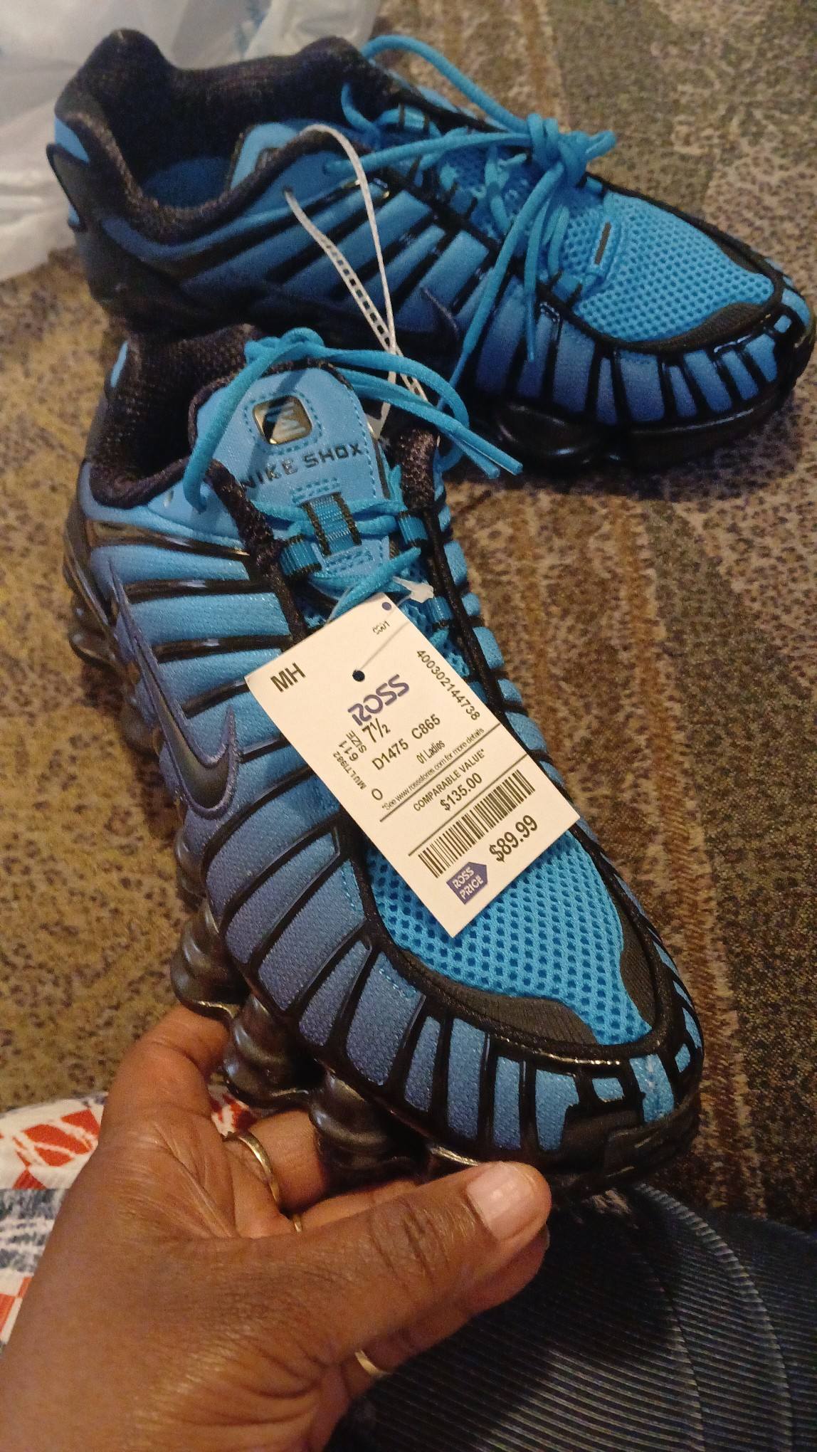 Nike Shox TL blue colorway found at Ross
