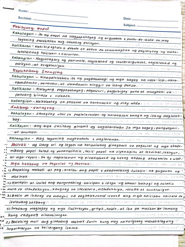 📚 FILIPINO SA PILING LARANG 📚 - SHS NOTES by HANNI | Facebook