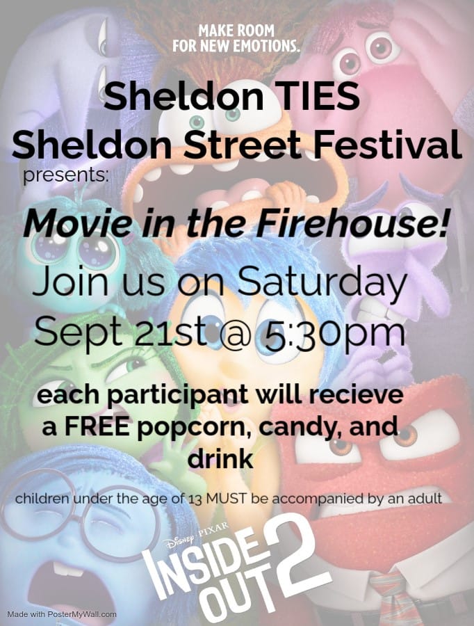 V's - Sheldon TIES Street Festival Movie in the firehouse! Bring the ...