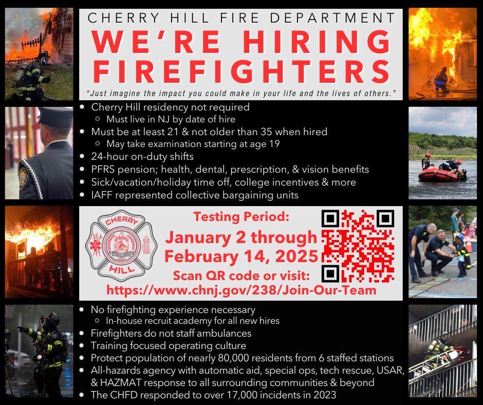 Cherry - 2025 FIREFIGHTER HIRING PROCESS NOW OPEN The Cherry Hill Fire ...