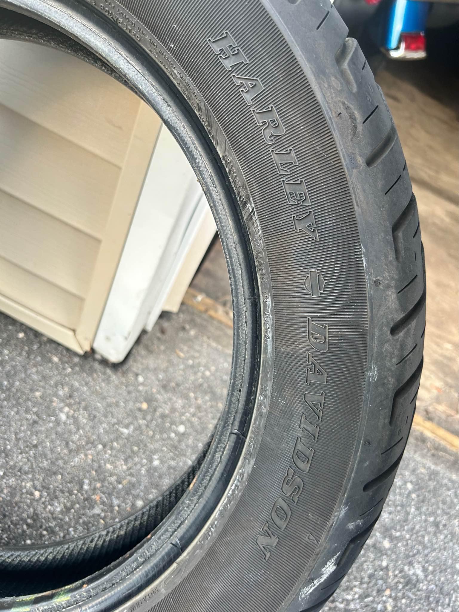 OEM Harley Davidson tires off of a Heritage Softail as pictured under