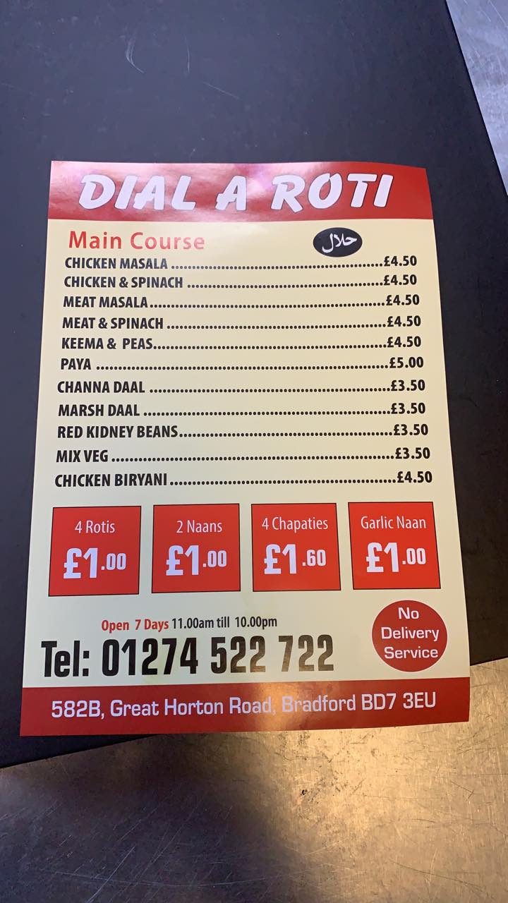 Dial a roti great horton road