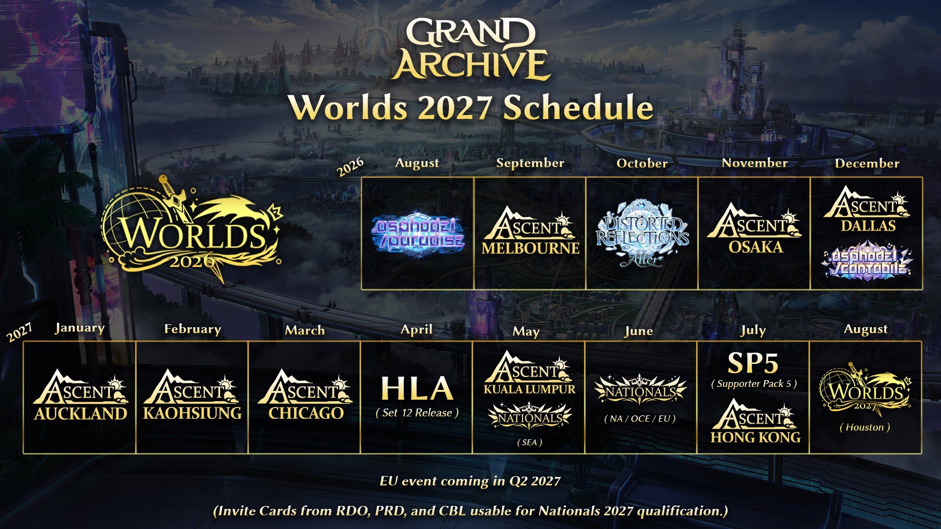Grand Archive's upcoming product releases and 2026-2027 event schedule