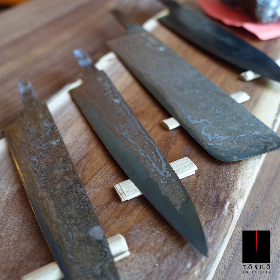 Kitchen knives made by licensed sword maker Hiromune(Hiroshi