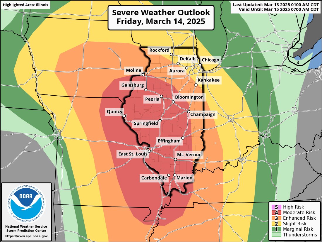 Illinois storm risk upgraded to level 4