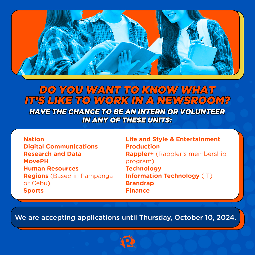 Rappler - Do you want to experience what it’s like to work...