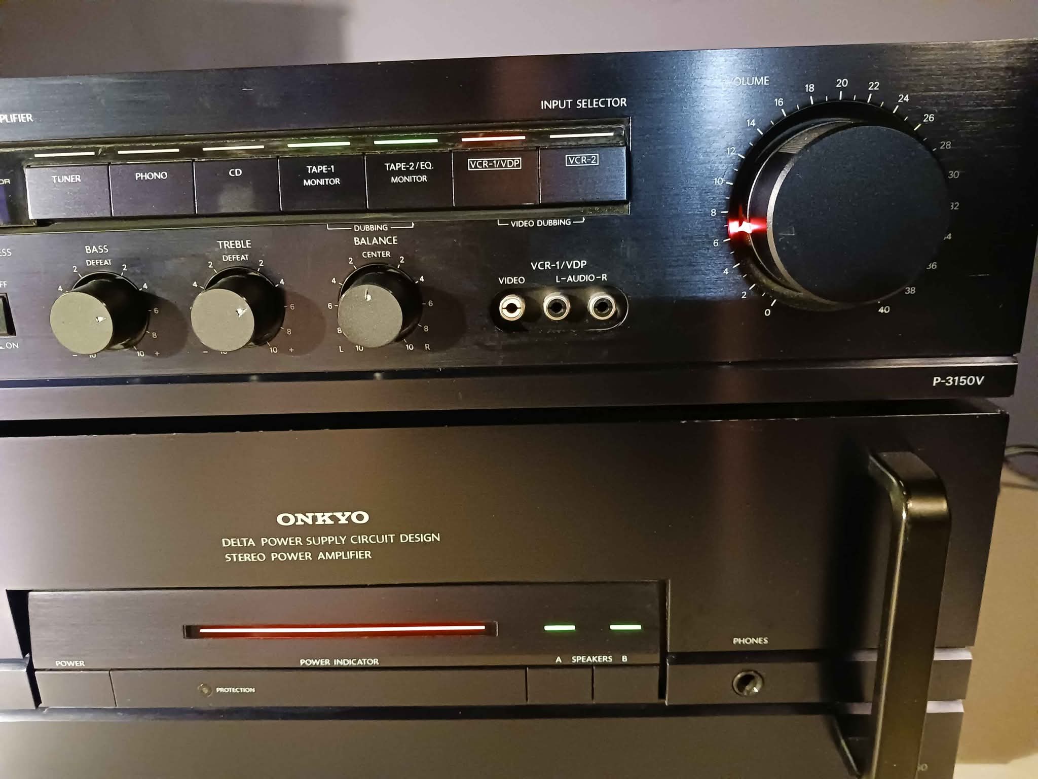 ONKYO STEREO POWER AMPLIFIER M-5150 AND P-3150 V PRE-AMP (1980) - Pro ...