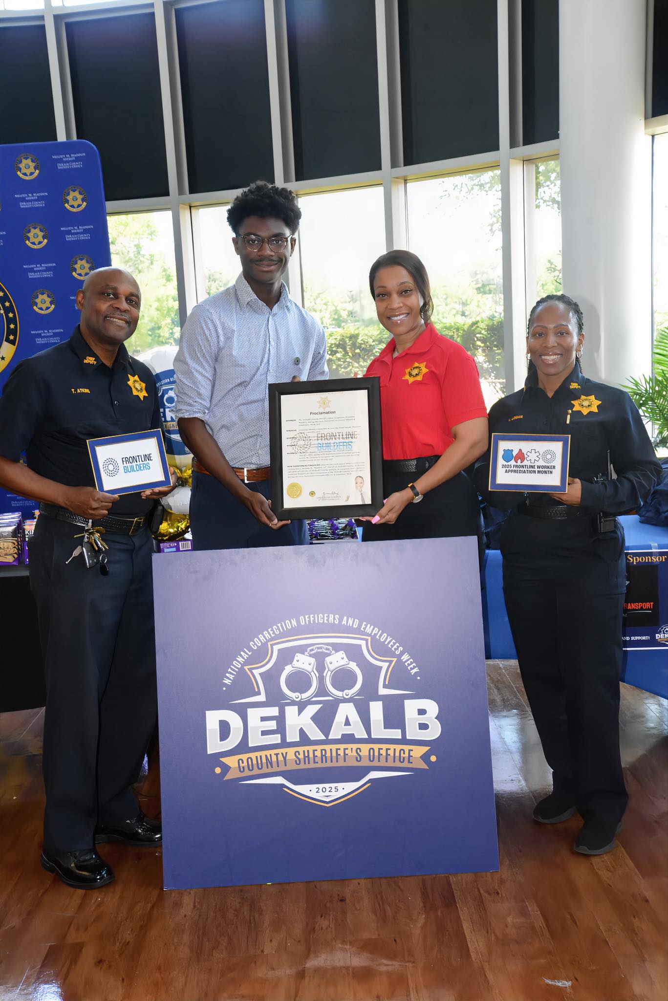 Dekalb County Sheriff's Office honors Frontline Builders for donation