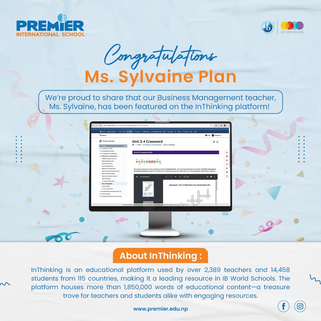 👏... - Premier International IB Continuum School | Facebook