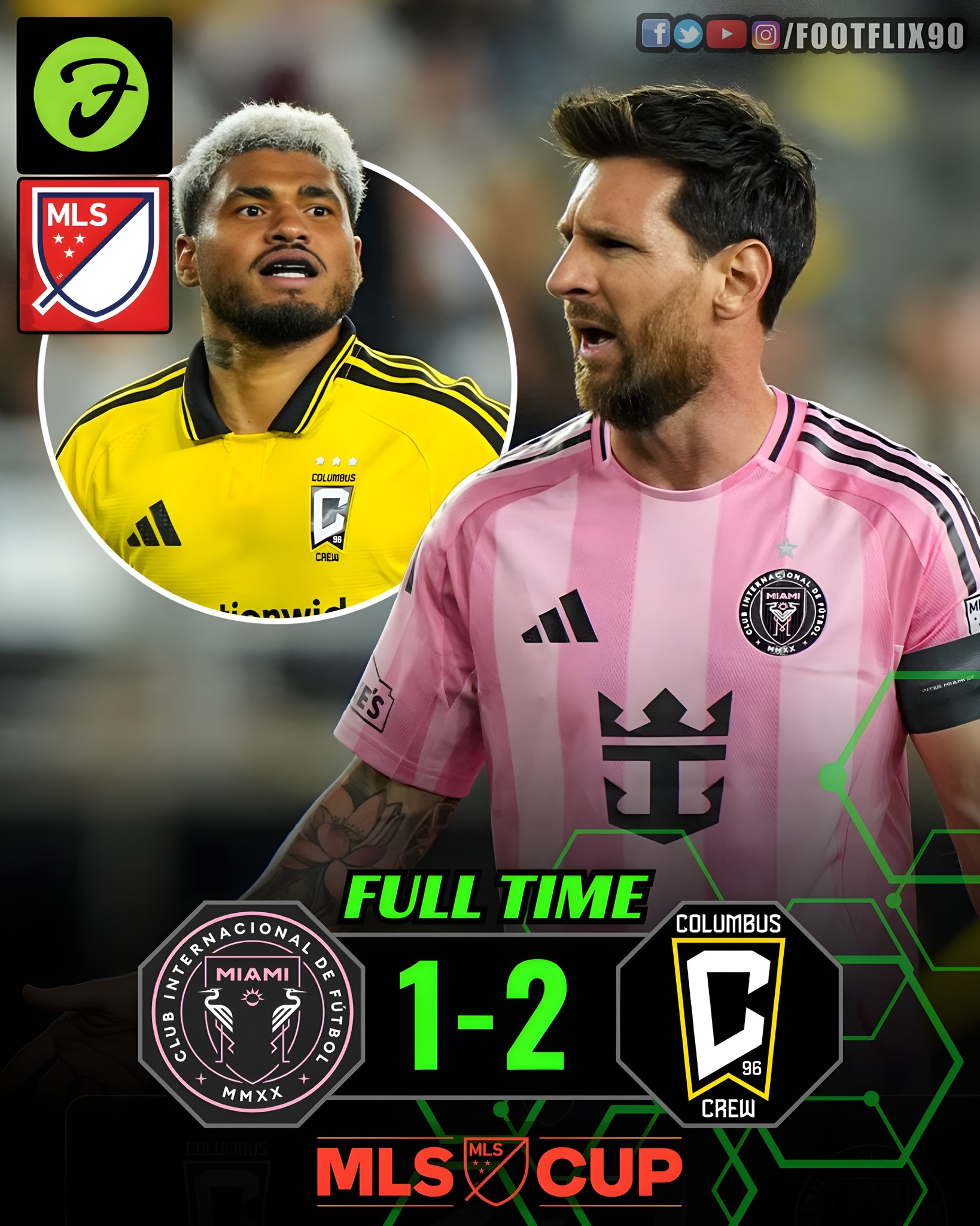 ⏩ FULL TIME : Columbus Crew 2-1 Inter Miam (Major League Soccer