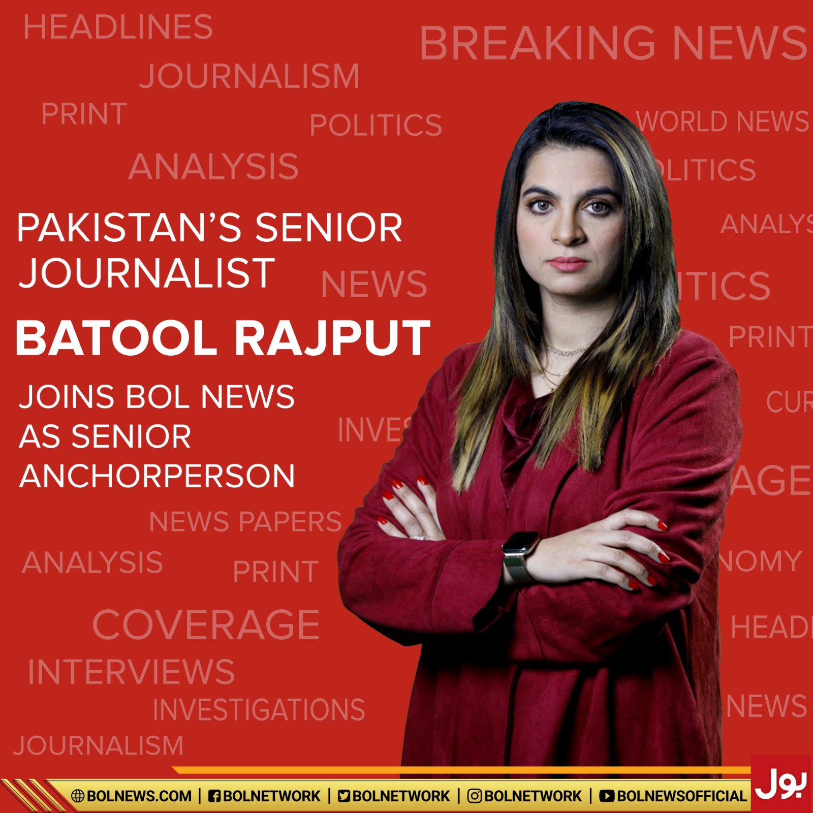 BOL - Pakistan's Senior Journalist Batool Rajput Joins BOL News as ...