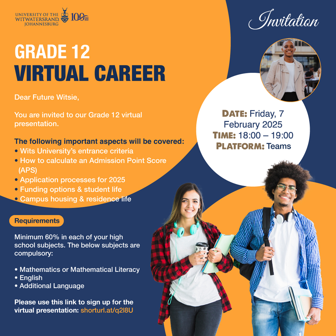 Grade 12 Virtual... - Wits - University of the Witwatersrand | Facebook