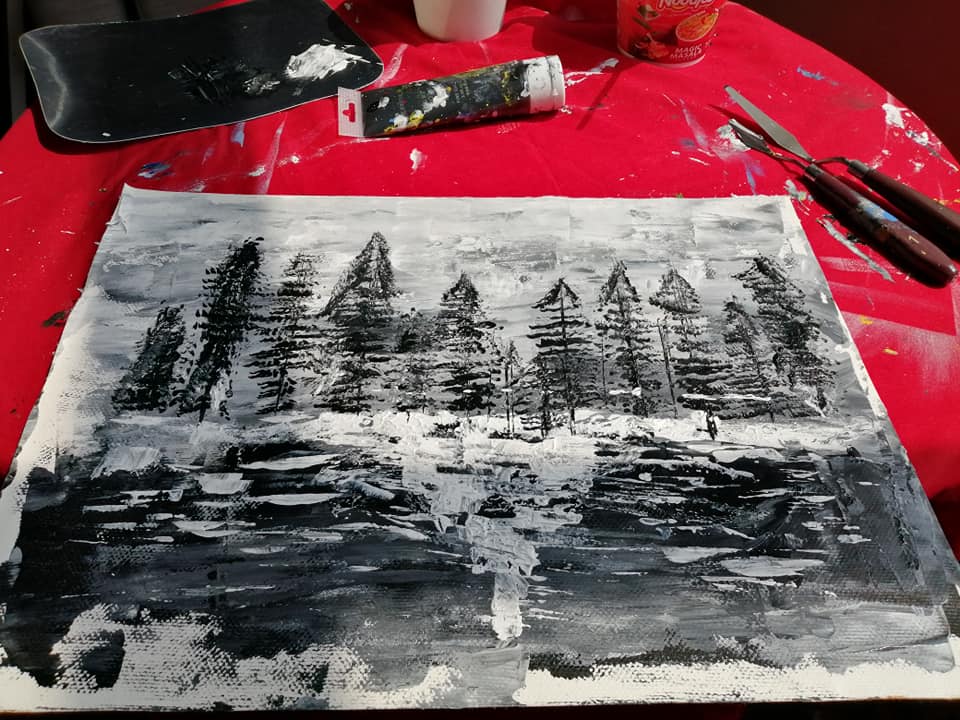 Dr.Rashed Acrylic painting studio.