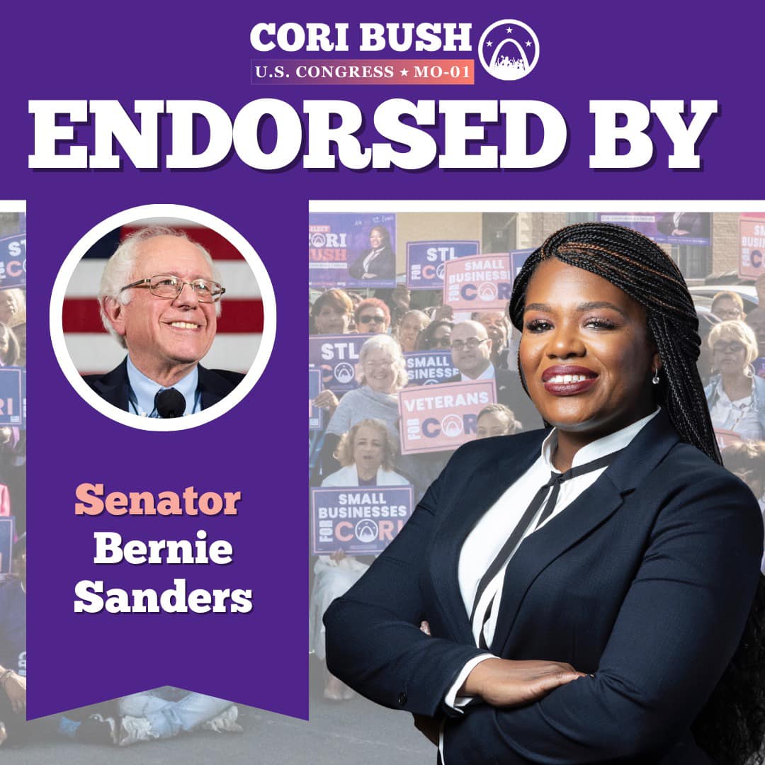 Bernie Sanders - I'm proud to endorse Cori Bush for... | Facebook