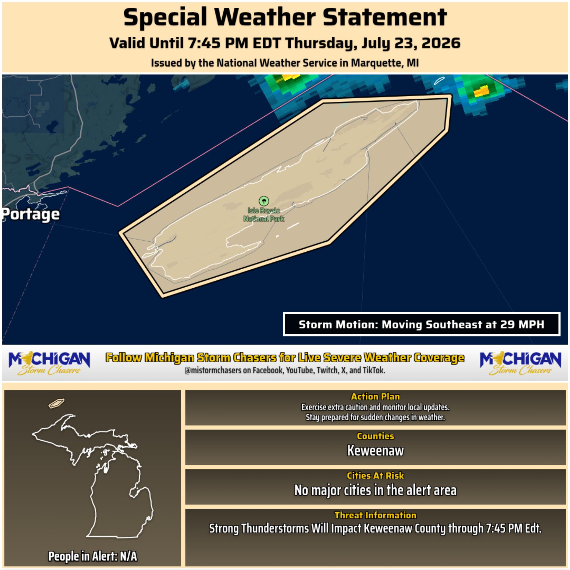 Special Weather Statement for Keweenaw County in MI until 7:45 PM