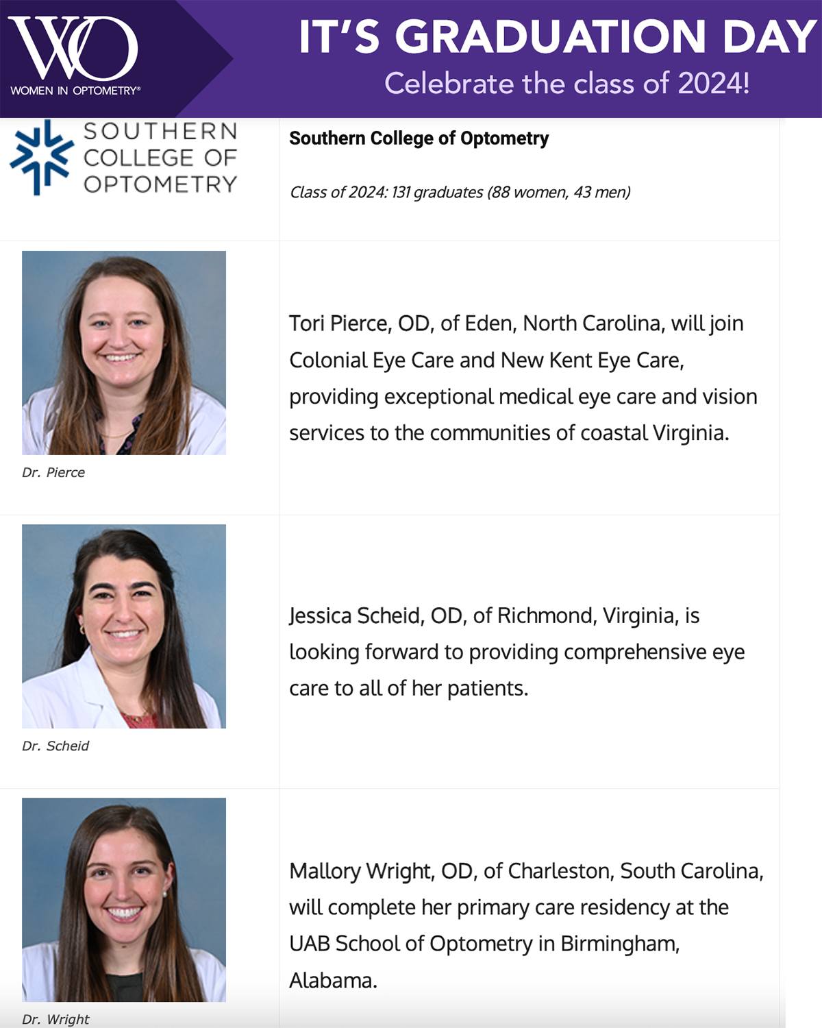 Congratulations to our... - Southern College of Optometry | Facebook