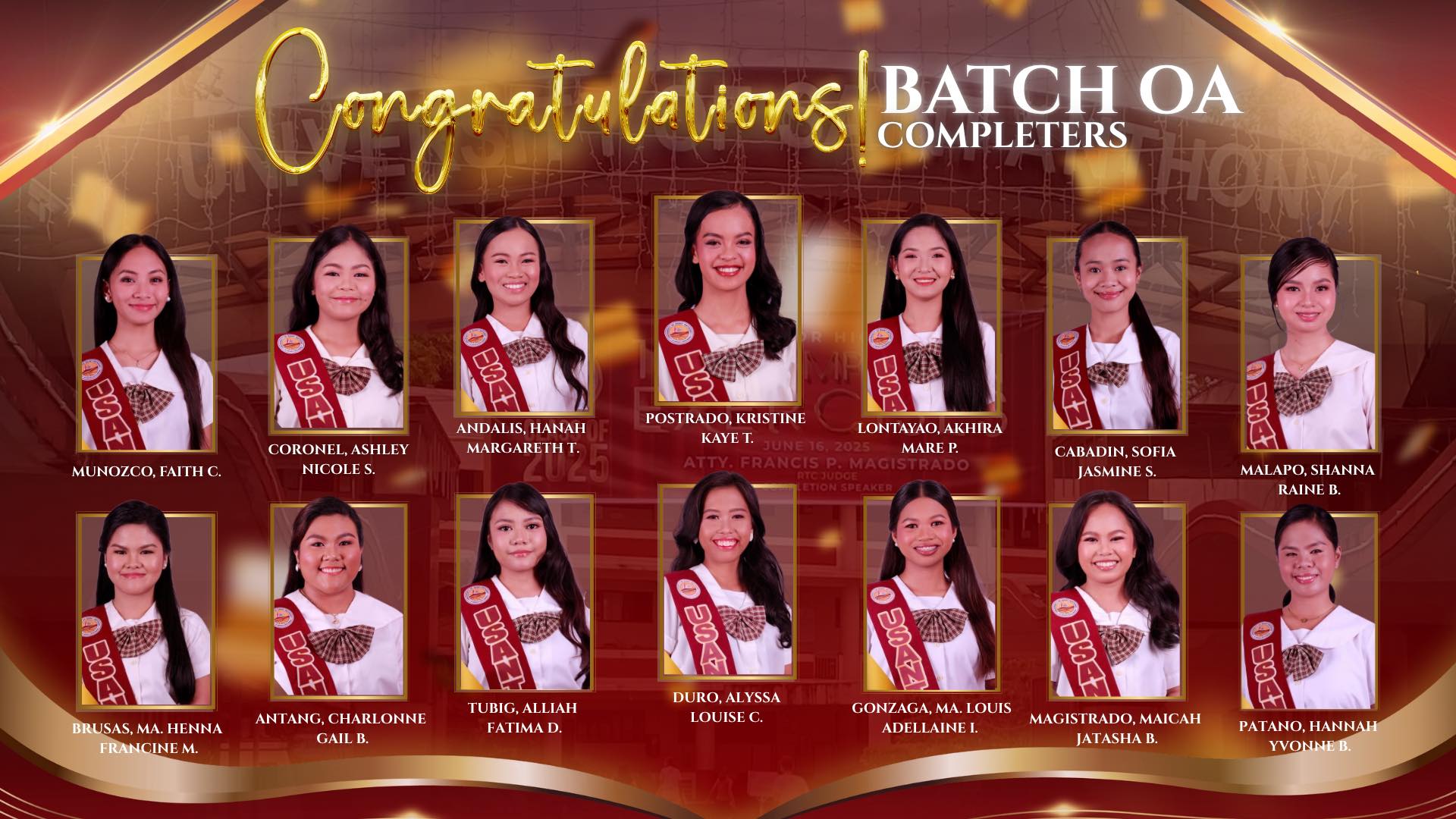 Student - Congratulations to the completers of the Student Goverment ...