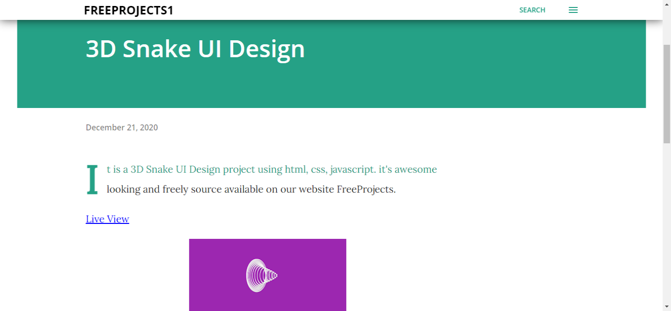 FreeProjects1 - It is a 3D Snake UI Design project using... | Facebook