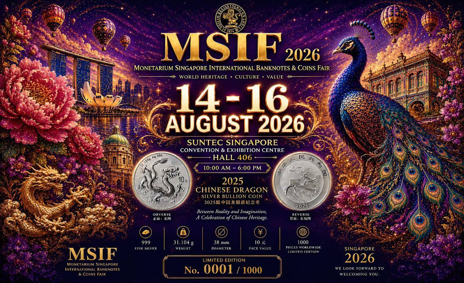 MSIF Monetarium Singapore's Chinese Dragon silver coin issuance