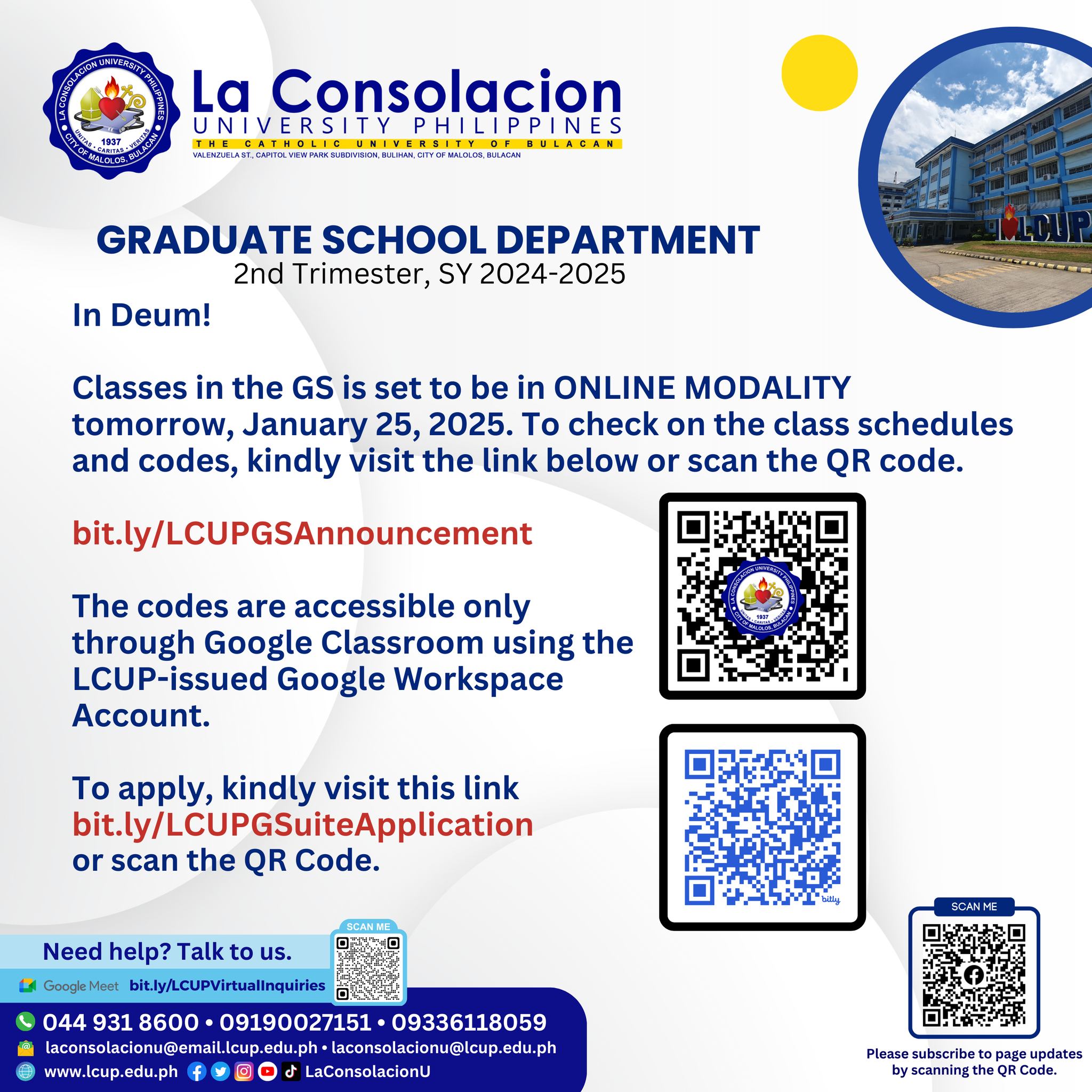 La Consolacion University Philippines - Graduate School Advisory ...