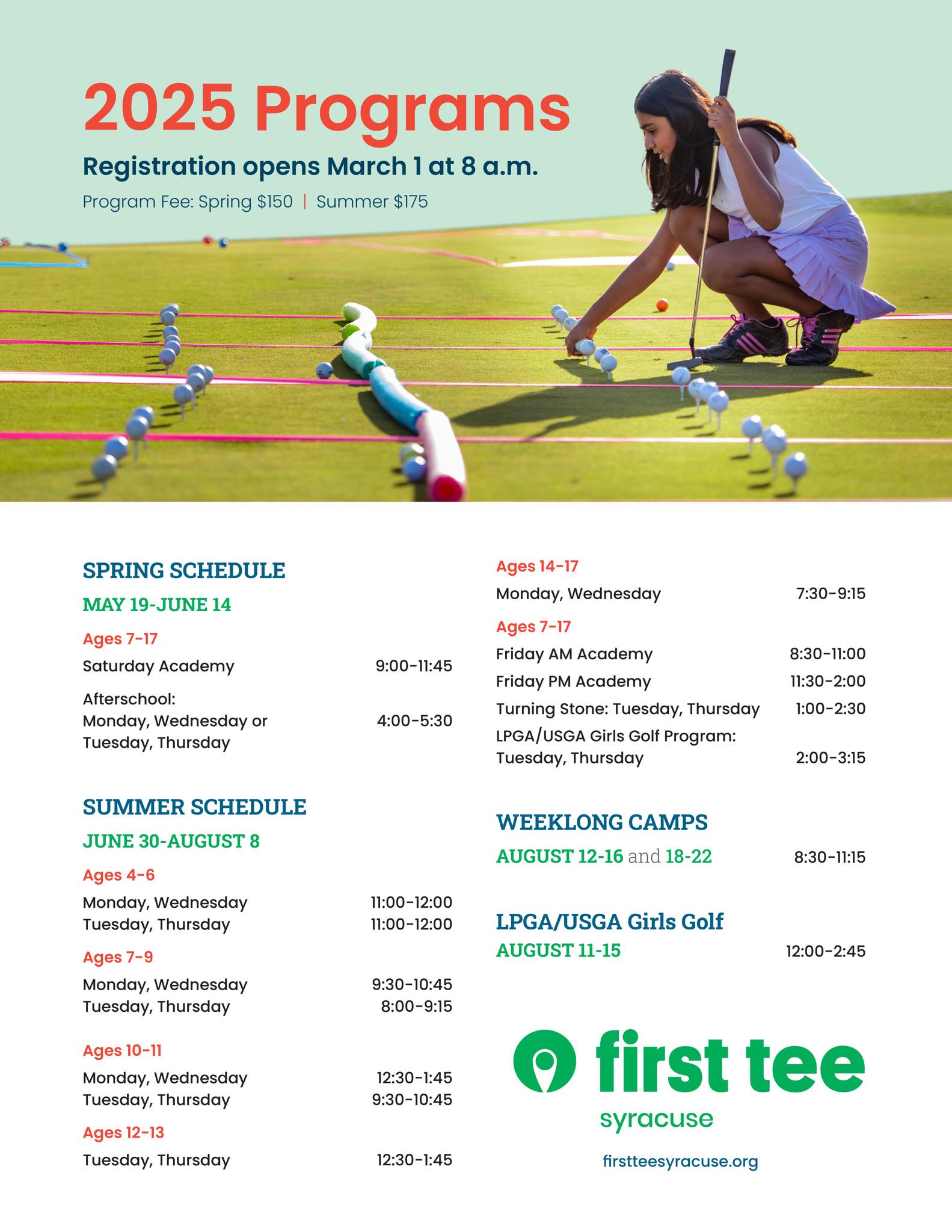 2025 Program Registration is OPEN... - First Tee - Syracuse | Facebook