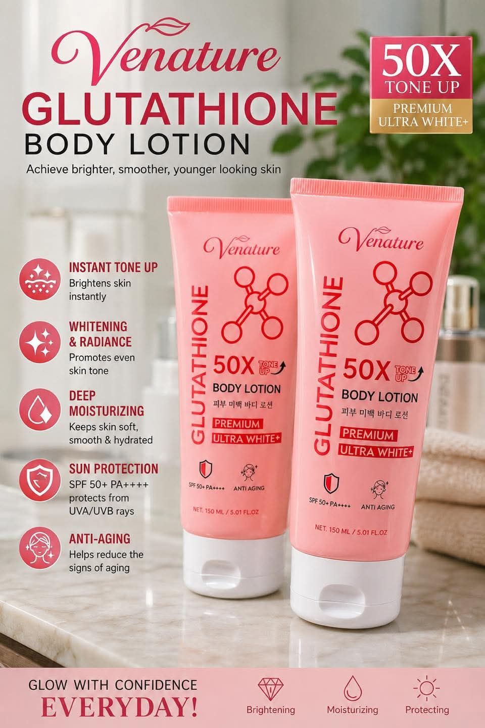 glutathione body lotion 50x Venature Tone Up  Venature Glutathione Body Lotion