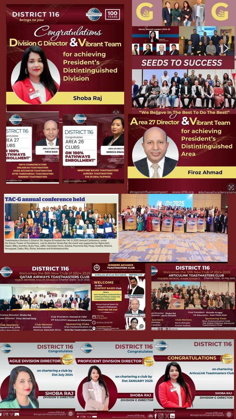 Division G, District 116, Toastmasters International
