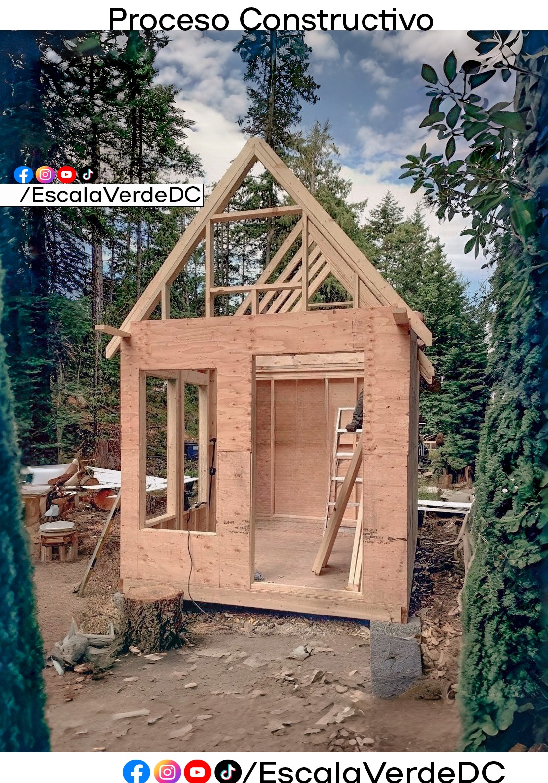 EscalaVerde - 🌱🌿 Proceso Constructivo de Mini cabaña en madera 🥸🖖 # ...