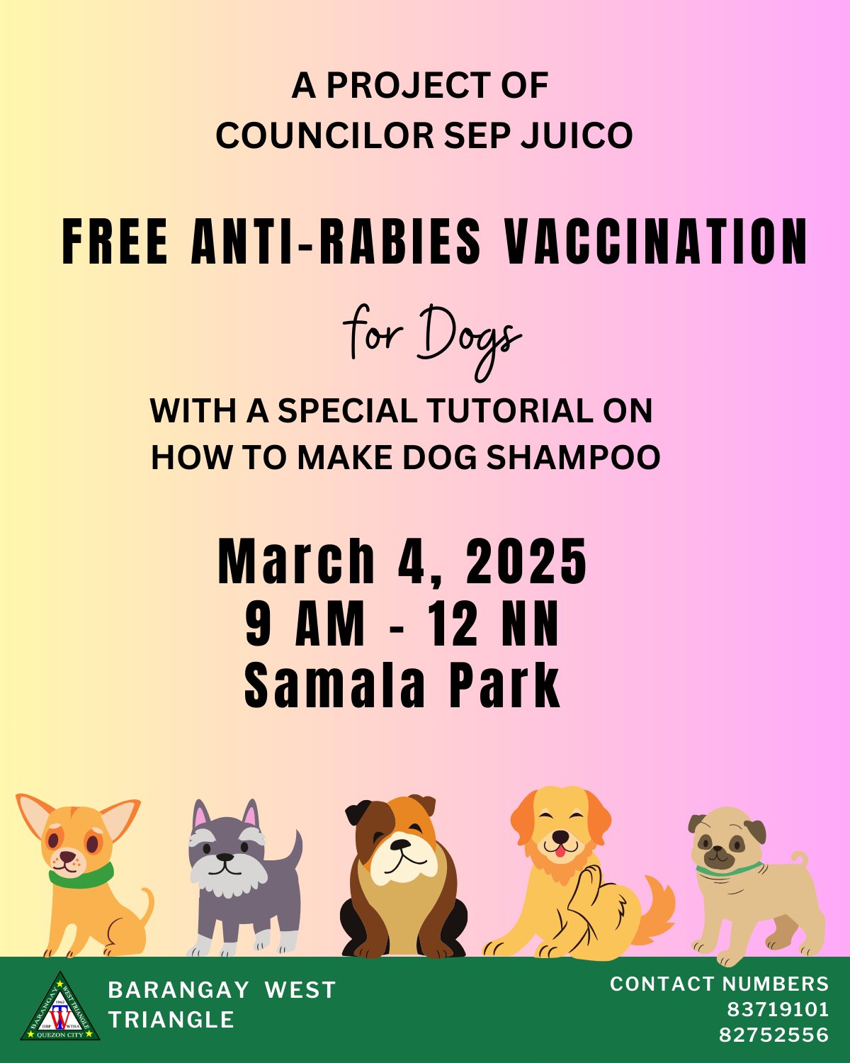 Barangay - 🐶📢 FREE ANTI-RABIES VACCINATION FOR DOGS! 🦴💉 Protect your ...