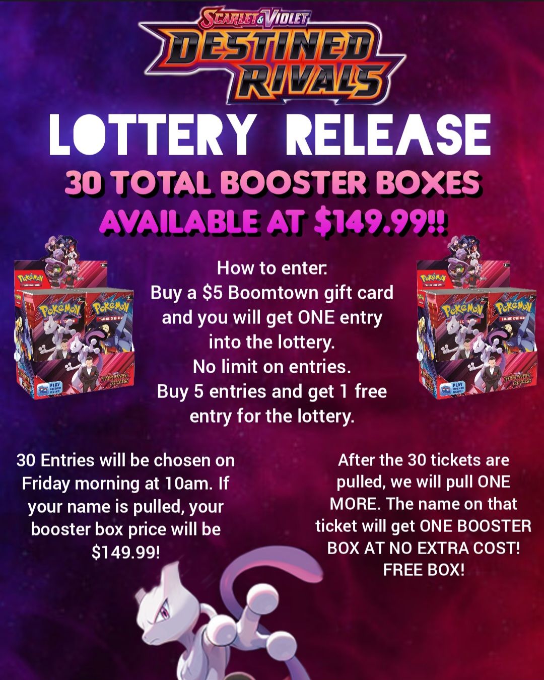 destined rivals booster box presale Pokemon Scarlet & Violet:  Columbia Sports Cards or Arven with Mabosstiff ex  or join Team Rocket themselves and battle alongside powerful Pokmon like Mewtwo ex under Giovannis command When Is Bestbuy Releasing Destined