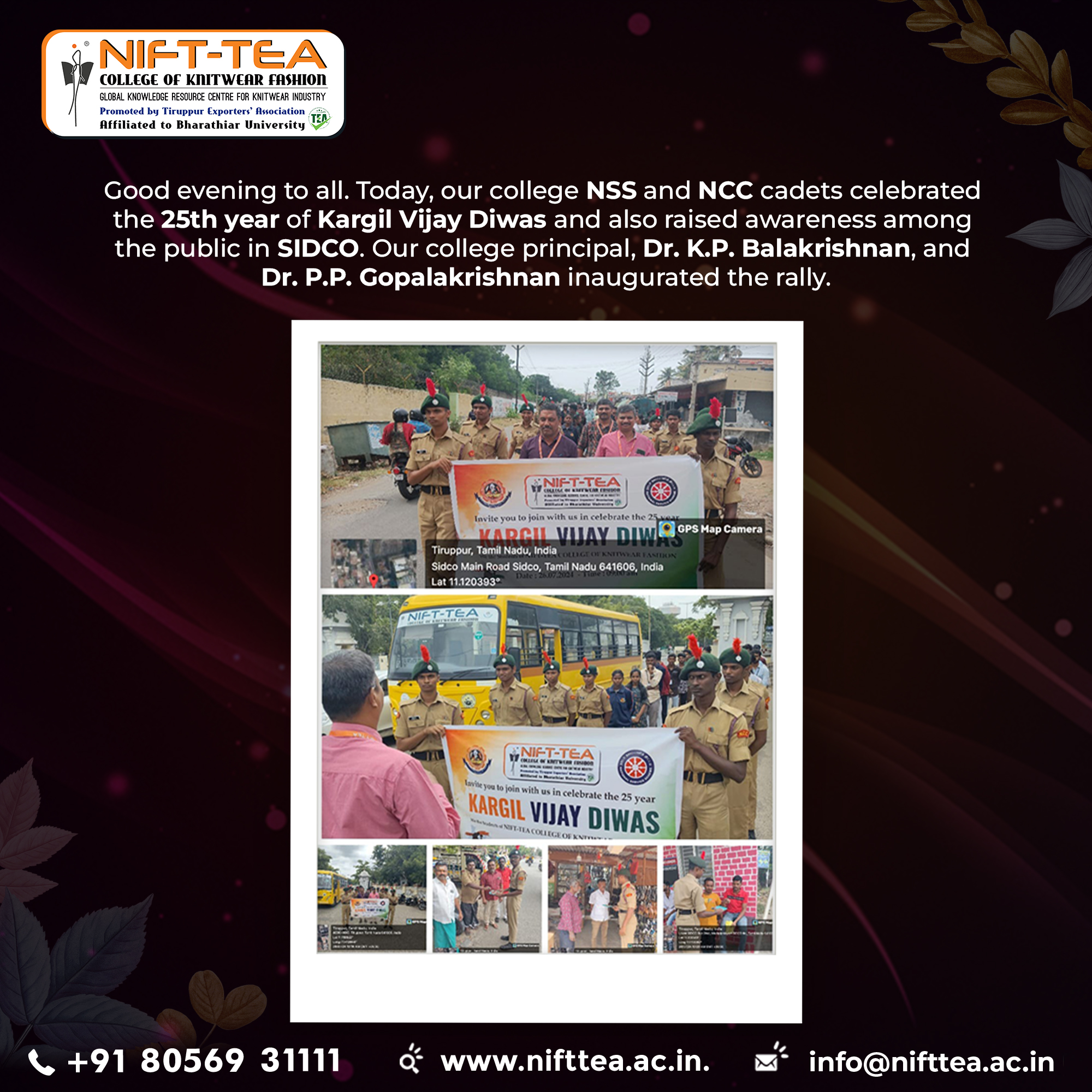 Nift-Tea - Good evening! Our NSS and NCC cadets marked the 25th Kargil ...