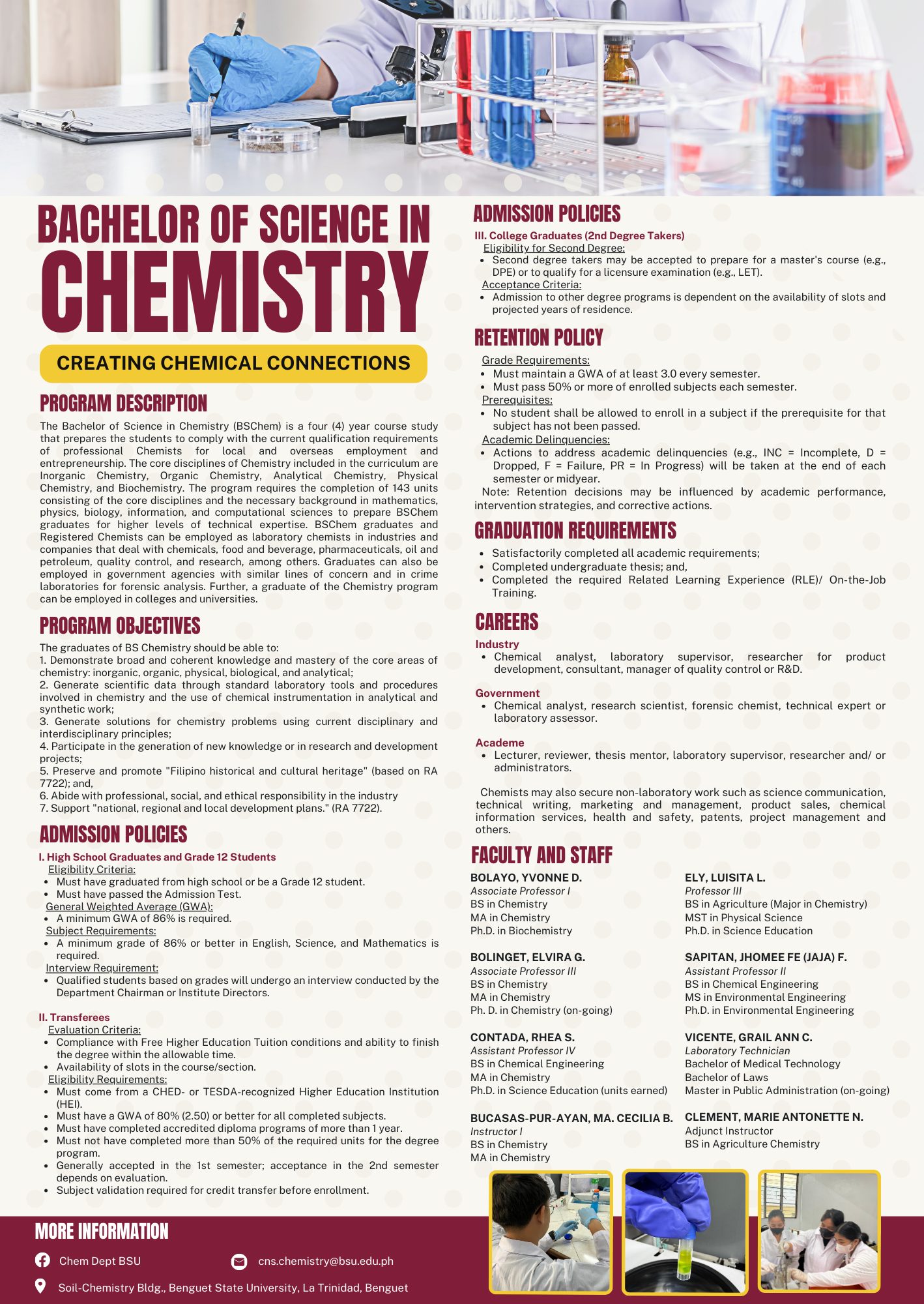 BSU - Benguet State University College of Natural Sciences Bachelor of ...