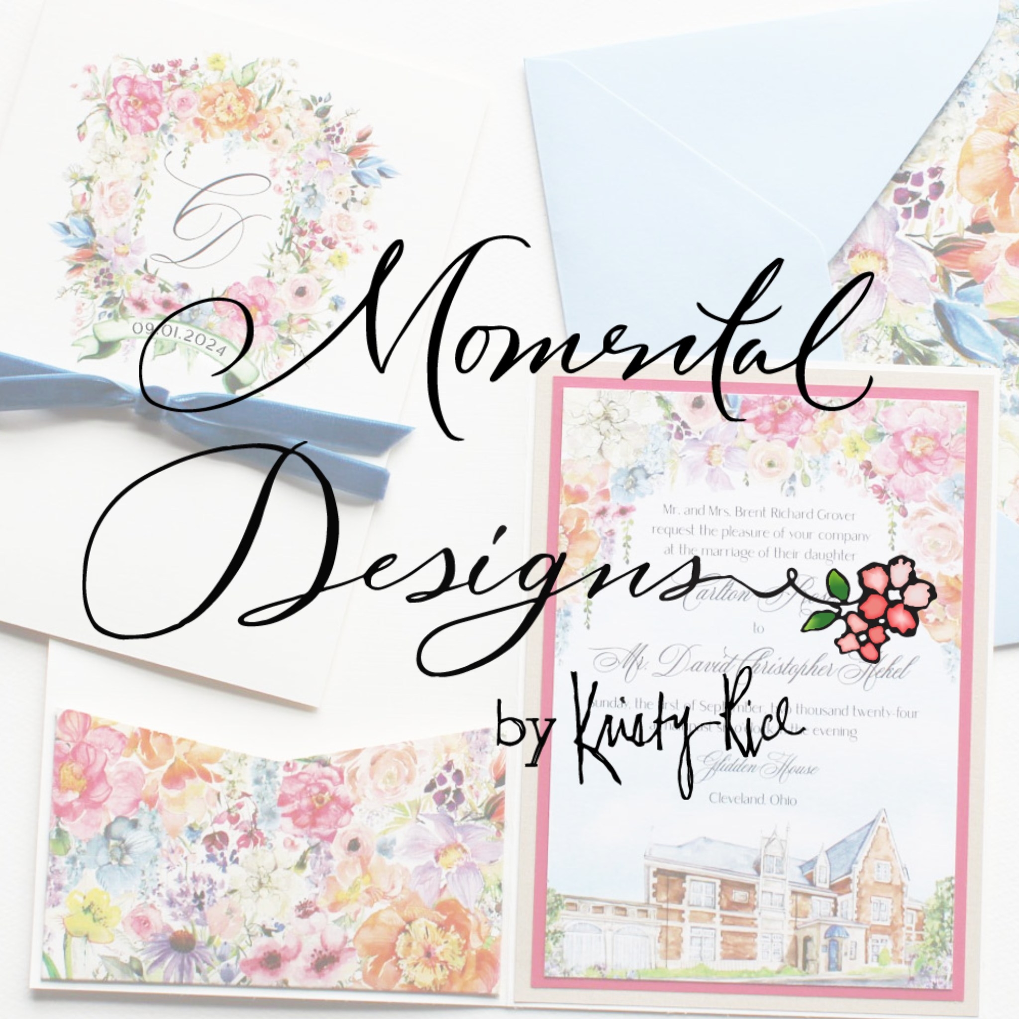 A classic invitation, beautifully finished with a painted edge. A ...
