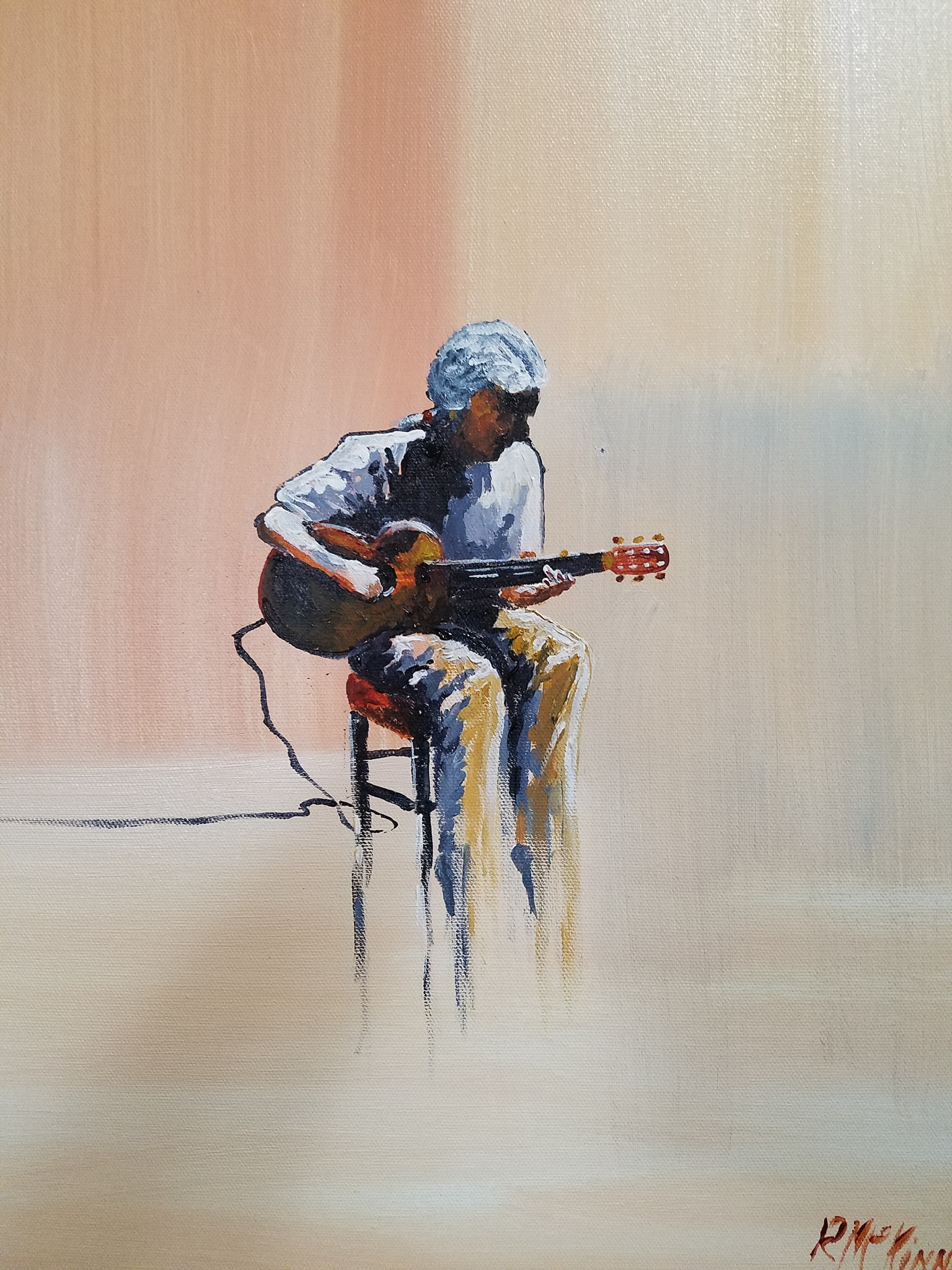 Music inspired acrylic painting for living room