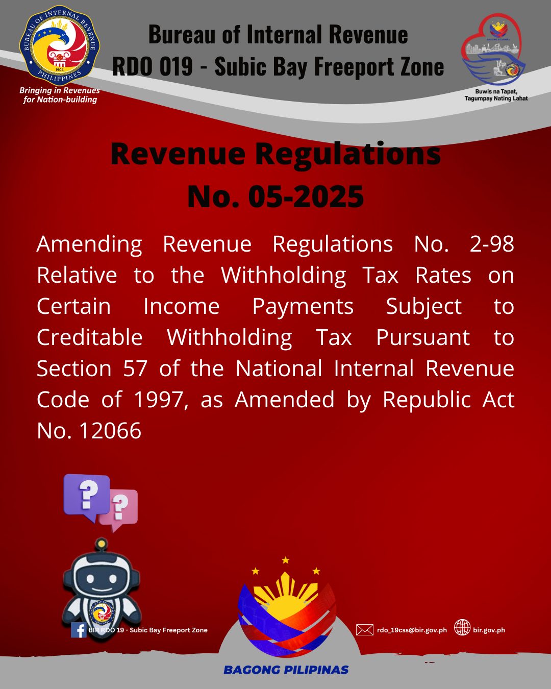 BIR RDO 19 - Subic Bay Freeport Zone