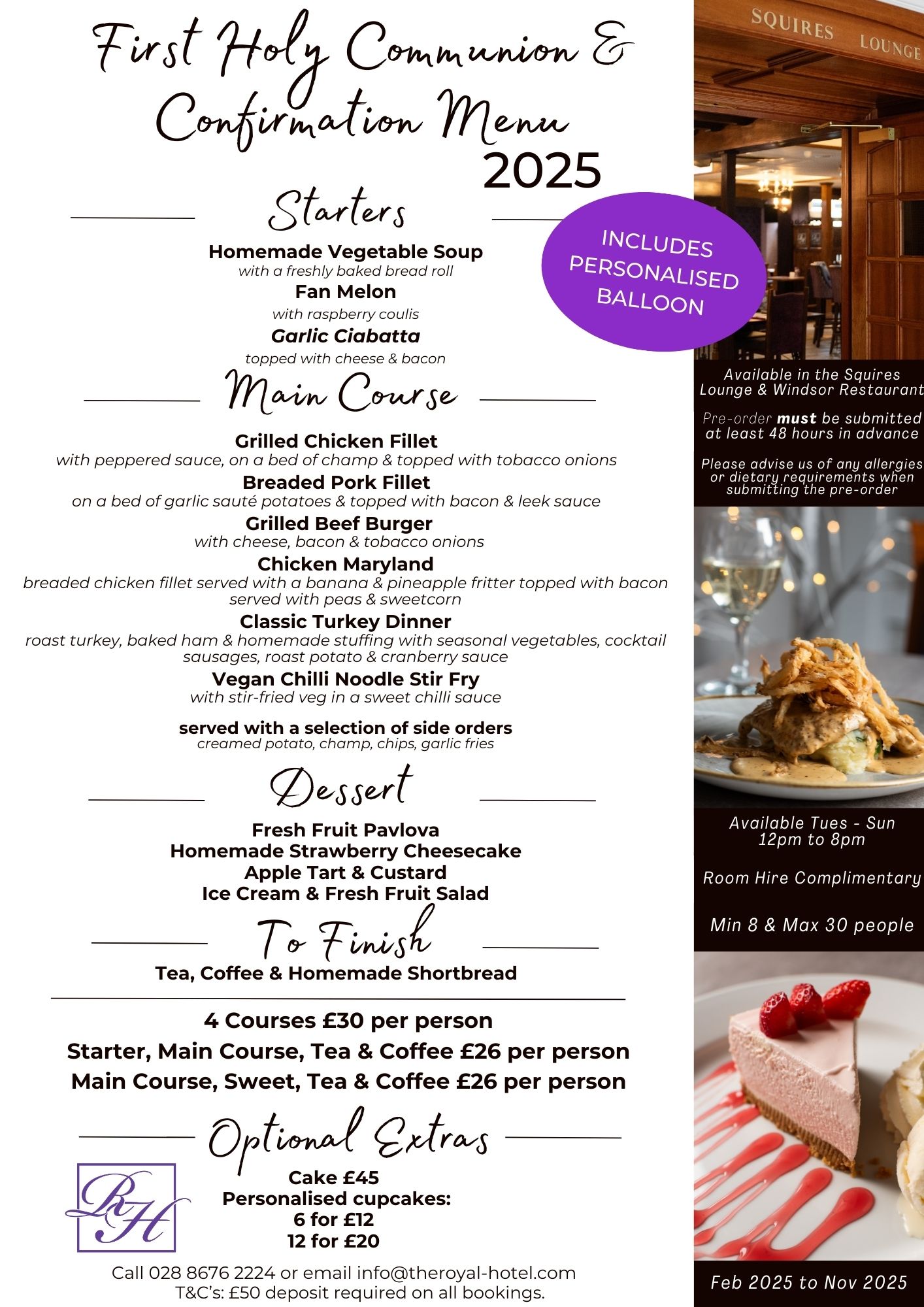 The Royal - 👀Check out our First Holy Communion and Confirmation Menu ...