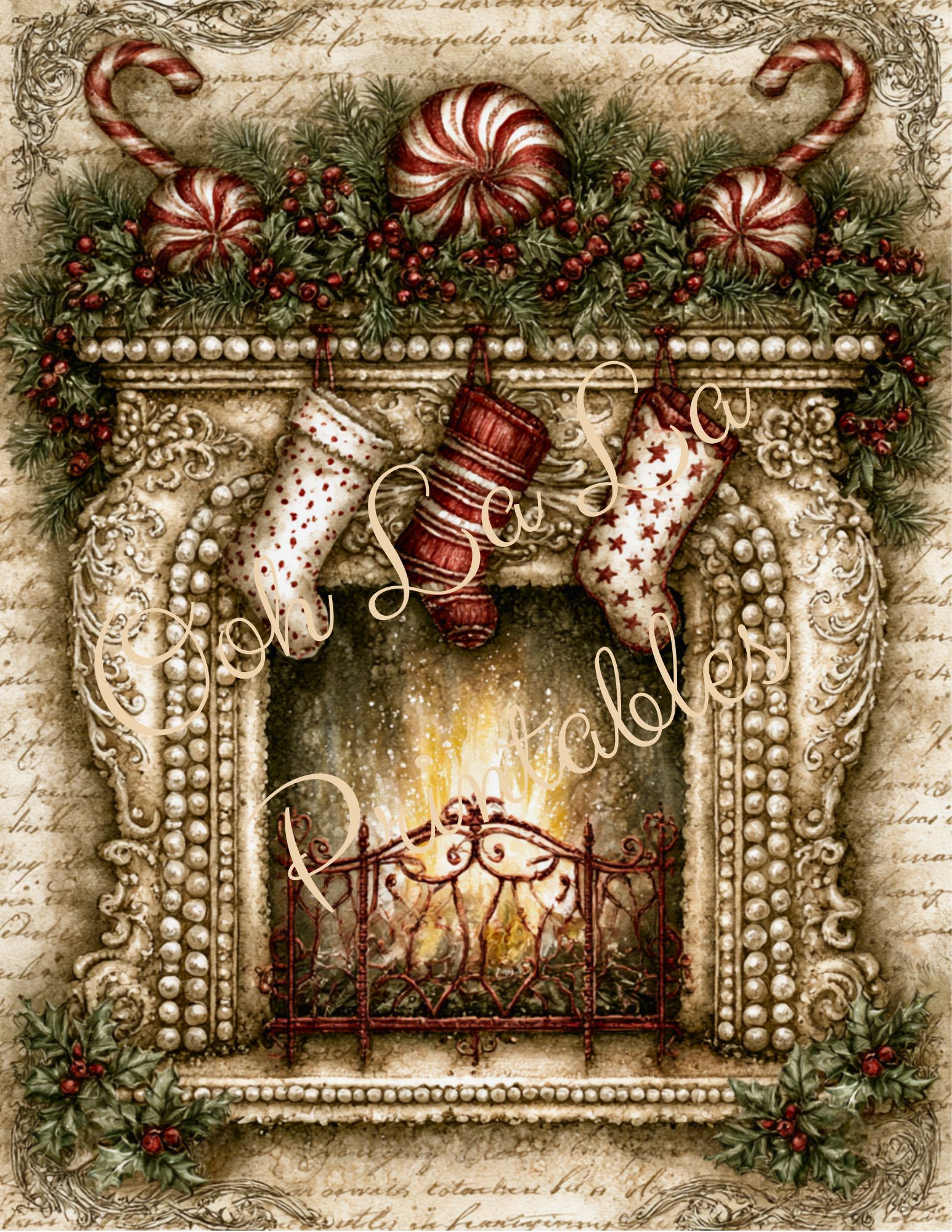 Whimsical peppermint wonderland Christmas swag