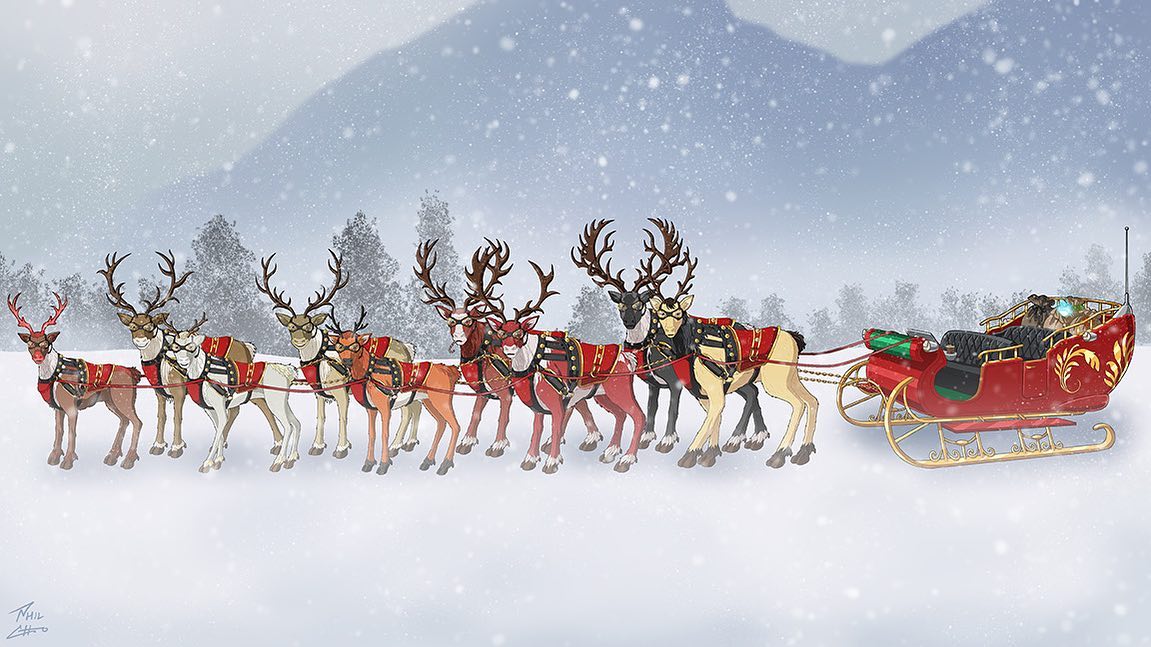 Phil Cho Art - Rudolph, Dasher, Dancer, Prancer, Vixen, Comet, Cupid ...
