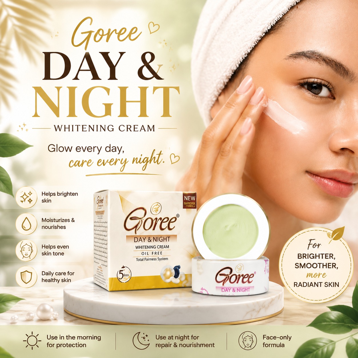 Glow with every touch Experience day-to-night care that keeps your