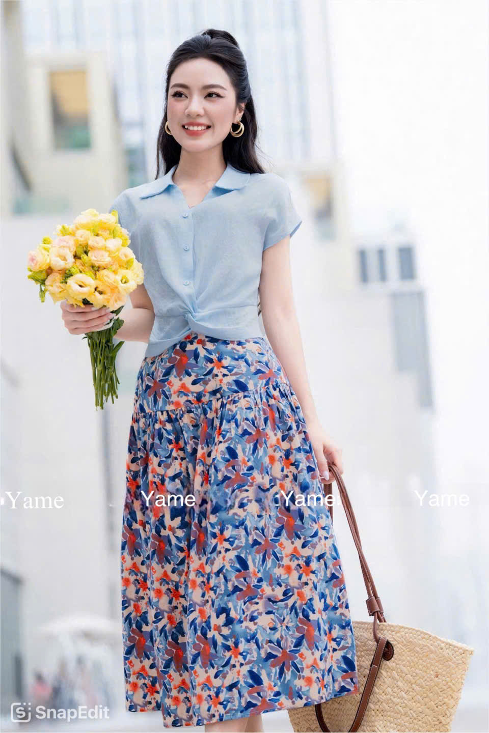 Yame - Mã SP: Set đi biển gồm áo + chân váy mã ST58 Size: S M L XL Chất ...